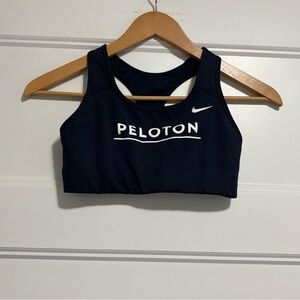 Nike x Peloton Sports Bra Women’s Small Navy Swoosh Logo Racerback Dri Fit